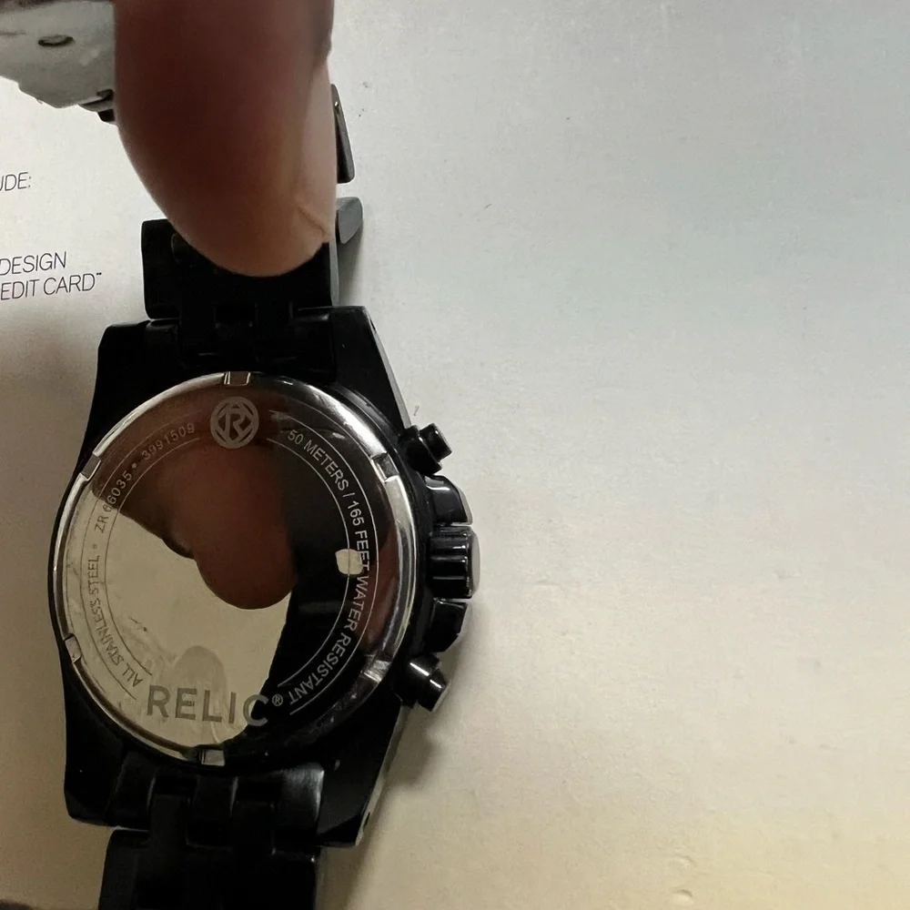 Relic Black and Blue Chronograph Timepiece